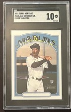 2021 TOPPS HERITAGE JAZZ CHISHOLM ERROR NO NAME PARALLEL #665 ROOKIE RC @ SGC 10