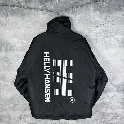 Men s Vintage Helly Hansen Reversible Down Puffer Jacket Black Size S Insulated