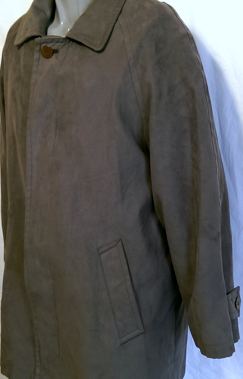 RFT Brown Microsuede Button Down Jacket w/Lining … - image 2