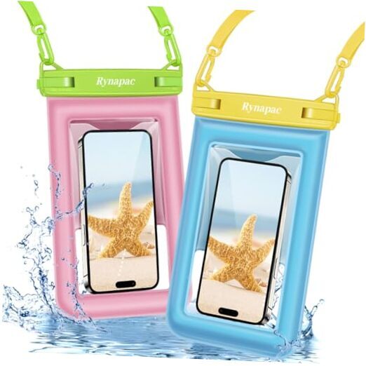 Waterproof Floating Phone Pouch 8.5 Inch Blue & Pink 2-Pack
