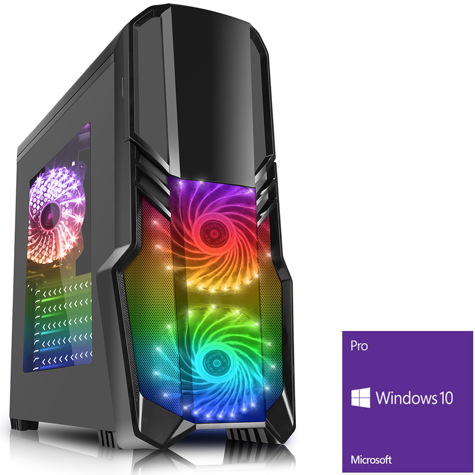 AMD 9600 Quad Core 8GB 2400MHz 240GB SSD Gaming PC Computer Geforce B Windows 10