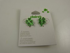 Claire's sensitive solutions earrings clover shamrock heart shape St Pat's