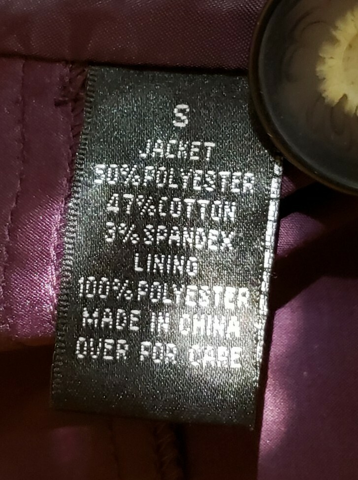 Size Small Button Front Jacket Bell Sleeve Plumb … - image 7