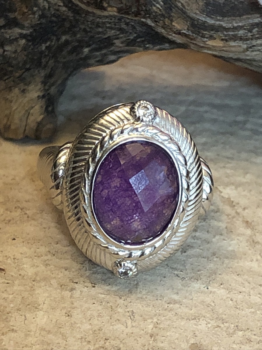 Judith Ripka Sterling Silver 925 Faceted Purple Amethyst  Judith Ripka Color Changing Amethyst Sterling Silver Ring main image 0
