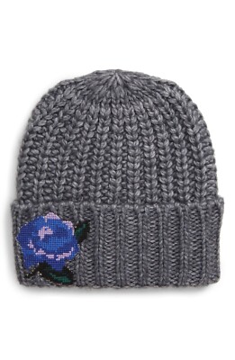 Free People NWT Everything Rosy Beanie Gray OS 60 NWT NEW Free People Everything Rosy Grey Wool Winter  main image 2