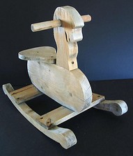 Primitive Wood Wooden Childs Rocking Horse 24"L x 11.75"W x 18"H FREE SH