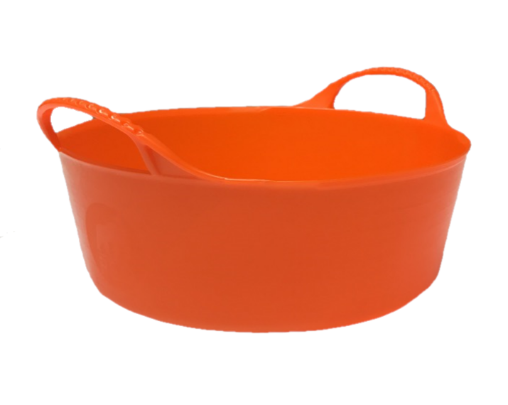 ORANGE - MINI 5L RED GORILLA TUBTRUG FLEXIBLE SHALLOW RUBBER FEED TUB BUCKET