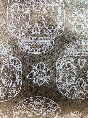 BEAUTIFUL LARETTAMIA BLACK LEATHER BACKPACK - SKULL Calavera  display picture 2