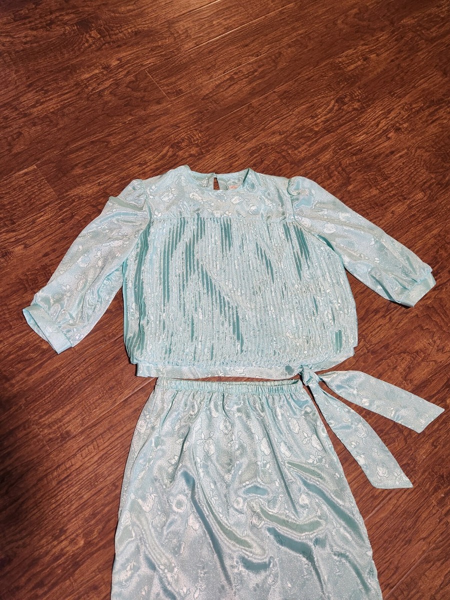 Vintage Lady Carole Woman's Two Piece Skirt/Blouse Set Floral Cottage Core