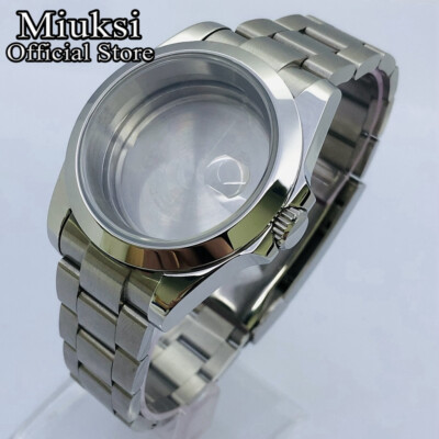 Miuksi 40mm watch case sapphire glass fit NH35 NH36 NH34 ETA2824 PT5000 movement