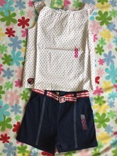 New Gymboree Girls 03 Candy Apple Line Ladybug Polka Dots 2PC Set, Size 8