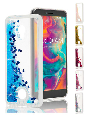 For CoolPad Legacy S - Waterfall Glitter Heart Liquid ShockProof TPU Cover Case