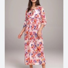 Johnny Was SUMMER DAYS EYELET MIDI DRESS Colorful Pink Size XS NWT