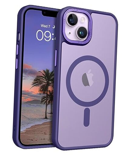 Magnetic for iPhone 13 Case & iPhone 14 Case [Compatible with Dark Purple