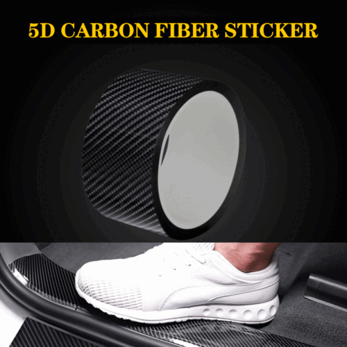 Accessories Carbon Fiber Vinyl Car Door Sill Scuff Cover Plate Sticker Protector - Picture 12 of 16