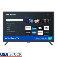 32" 720p HD Smart LED Television Roku Streaming Voice Control HDMI USB Wireless