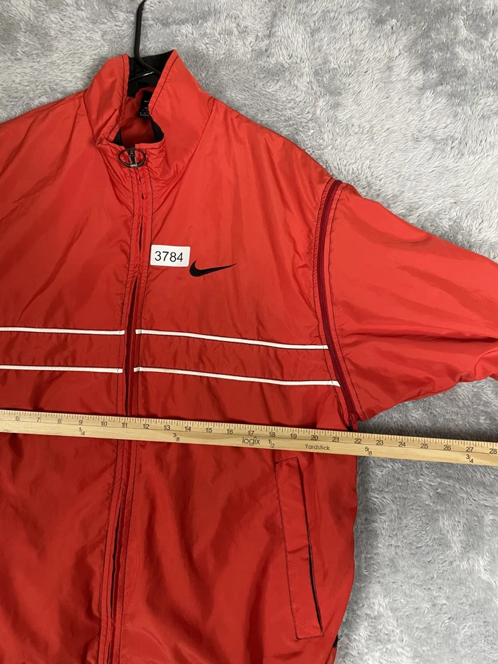 Vintage Nike Agassi Warm Up Jacket Mens Medium Red Black White Tennis 90s - Image 3 of 4