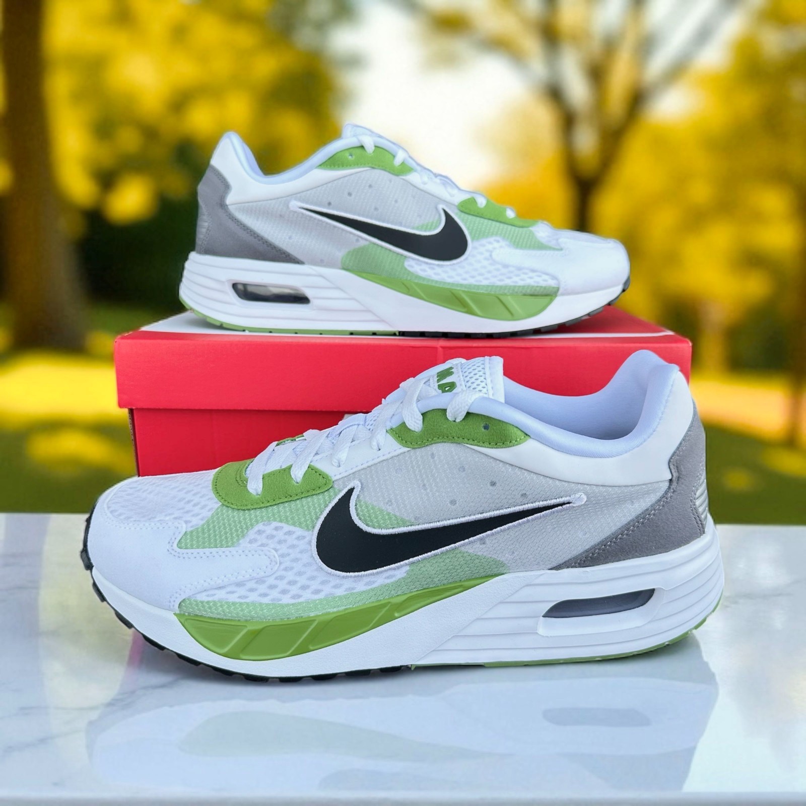 SAOLA Scarpe Nike Uomo Taglia 11 Air Max Solo Sneakers Bianco Clorofilla FV1340 100 NUOVE