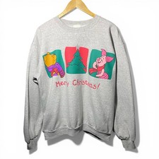 Vintage 90s 1990s Winnie the Pooh Piglet Merry Christmas Crewneck Sweatshirt