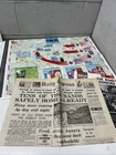 VINTAGE CAMPAIGN MAP NEWSPAPER WW2 WAR MILITARY 1940s ART RETRO JUNK NAZI AIF