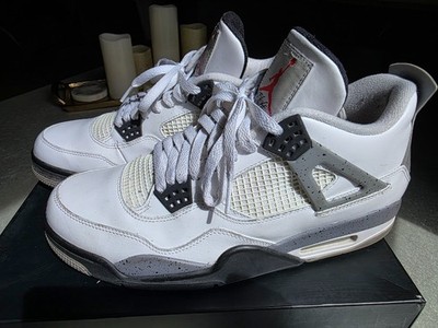 Nike Air Jordan 4 Retro White Cement 2012 Size 10.5 White Black Grey 308497-103
