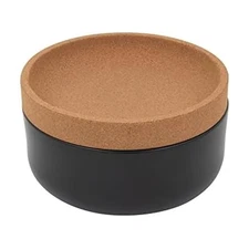Ceramic and Cork Large Breathable Produce Bowl with Lid to Naturally Extend P...