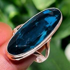 London Blue Topaz Ring 925 Sterling Silver Ring Gemstone Ring Women's Ring