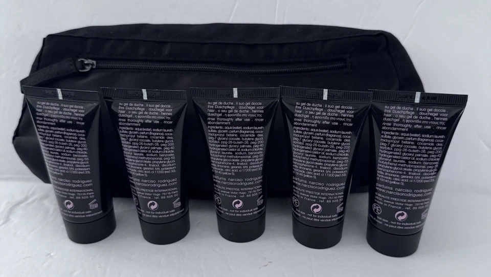 Gel de ducha perfumado Narciso Rodriguez For Her 5 X 1,0 oz = 5,0 oz en bolsa como se muestra Foto 2 de 2