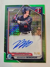 2024 Bowman Chrome Mega Box Green Auto Refractor #BMA-BWI Brandon Winokur 71/99