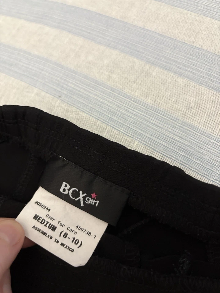 BCX Girl Black Fit Flare Skirt Medium 8-10 Black Stretchy Cute Y2K School - Image 2 of 4