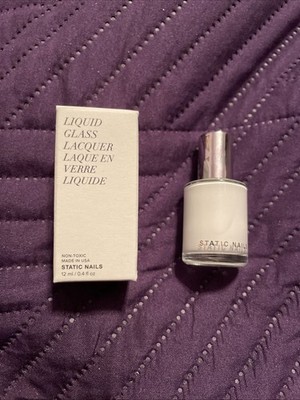 STATIC NAILS LIQUID GLASS LACQURE  ELIXIR  WHITE COLOR 0.4 OZ VEGAN NIB