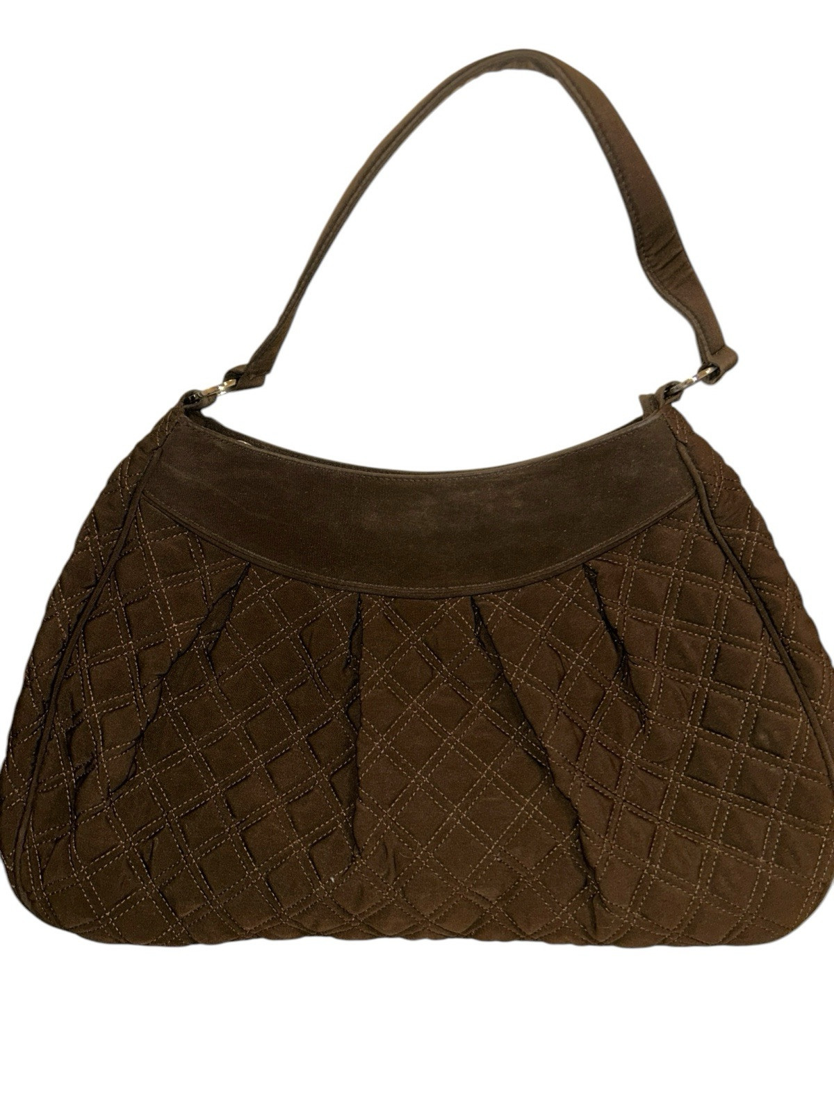 Vera Bradley Expresso  Brown Quilted Microfiber Purse Hand B