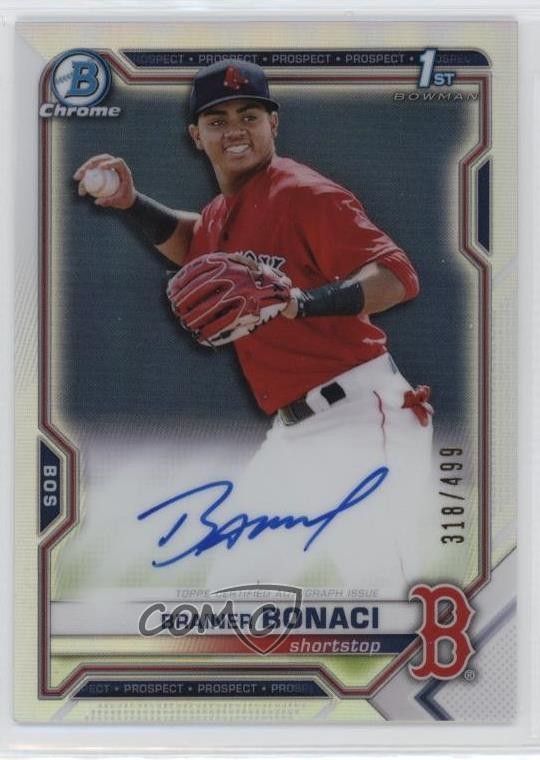 2021 Bowman Chrome Prospects Auto Refractor 318/499 Brainer Bonaci #CPA-BB