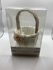 Flower Girl Basket Wedding Beige Cream
