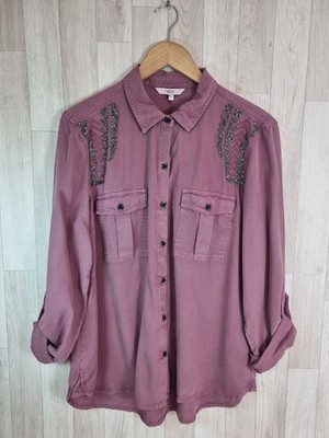 Next Damen altrosa bestickt verziert Damen Shirt UK 14 neu mit Etikett