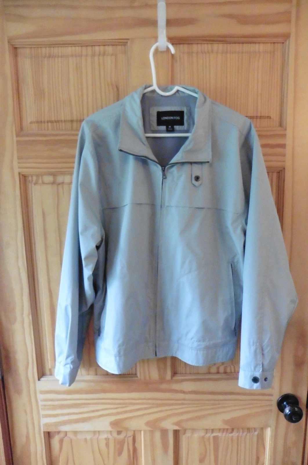 London Fog Jacket Mens M Gray Full Zip Lightweight Windbreaker Classic Coat