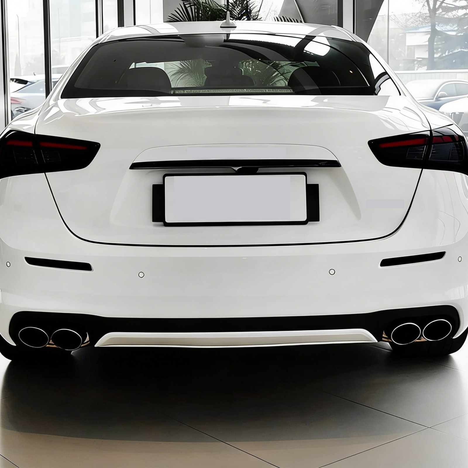 Smoked Black Rear Fog Tail Light Lamp Cover Trim For Maserati Ghibli 18-23 US
