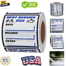 200pcs Clear Oil Change/Service Reminder Stickers 2"x2" Quality Next Service...