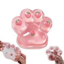 Large Cat Paw Taba Squishy Big Squeeze Toys 5-inch Strawberry Pink Cute Fufu Squ