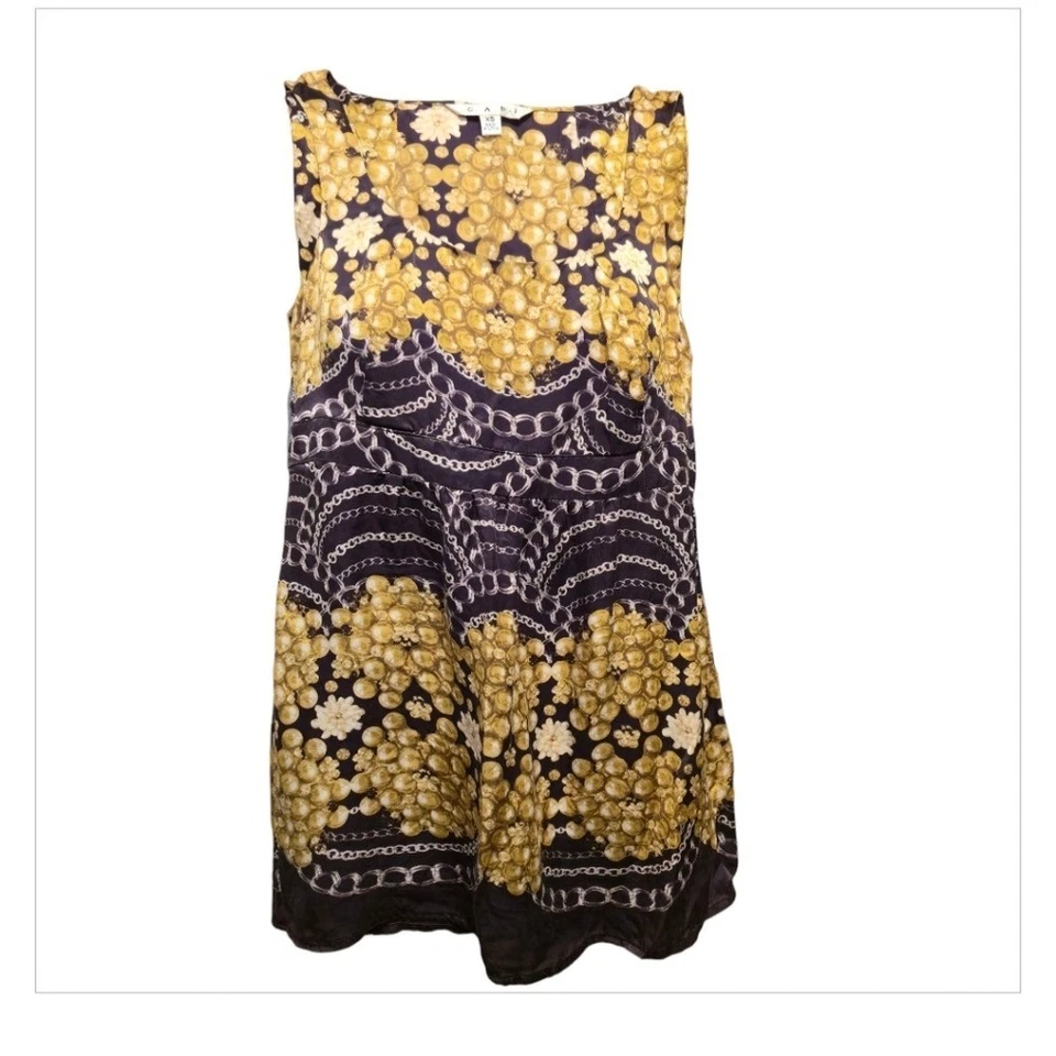 CAbi все шелк жемчуг и цепочки без рукавов декольте блузка черное золото X маленький - Изображение 4 из 4