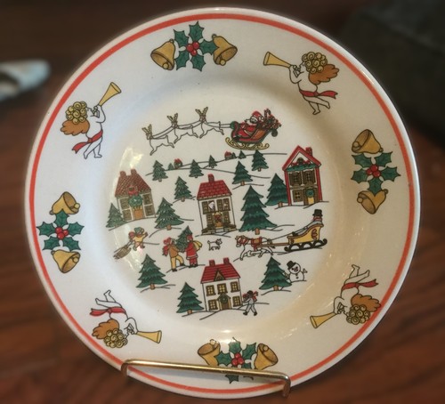Salatteller "The Joy of Christmas" Dorfszene von Jamestown 7 1/2" - Bild 2 von 8