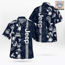 Jeep Black And White Hawaiian Shirt