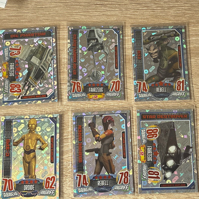 Star Wars 6x Trading Cards Deutsch Limitierte Auflage C-3PO Sabine Wren Zeb