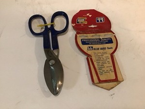 Vintage Blue Bird No. 007 Tin Snips 7" Forged Steel USA Metal Shears W/ Packing