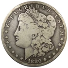 1880-CC Morgan Dollar VG+ VERY Circulated Rim Bump A3035