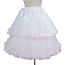 Petticoat Tutu Skirt 2 Ruffled Layers Crinoline Underskirt for Wedding Dress