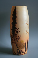 GRAND VASE ANCIEN EN VERRE GRAVÉ À L'ACIDE LEGRAS
