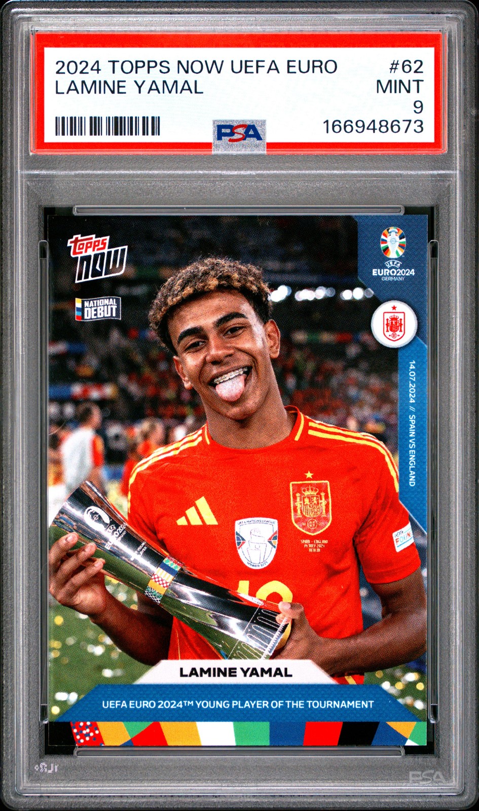 2024 TOPPS NOW UEFA EURO #62 LAMINE YAMAL PSA 9