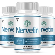  3 Pack Nervetin Nootropic Supplement, Nervetin Maximum Strength 180 Capsules 
