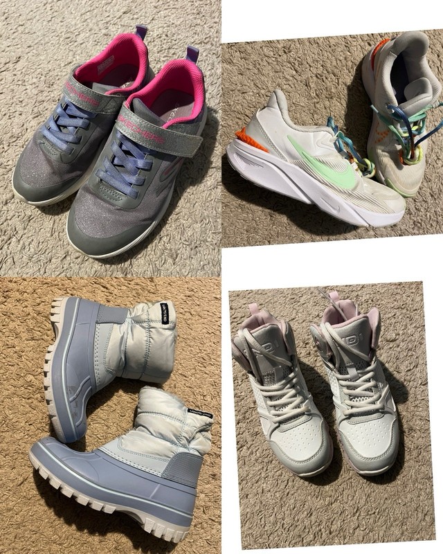Lot Of 4 Girl’s Size 3/3.5, Nike, Lands End, And, Sketchers Sneakers shoes *Read